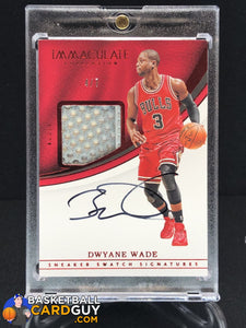 Dwyane Wade 2016-17 Immaculate Collection Sneaker Swatch Signatures Red #/7 - Basketball Cards