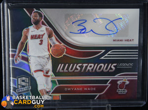 Dwyane Wade 2020-21 Panini Spectra Illustrious Legends Signatures #/49 autograph, basketball card, numbered, prizm