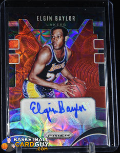 Elgin Baylor 2019-20 Panini Prizm Signatures Prizms Choice #58 autograph, basketball card