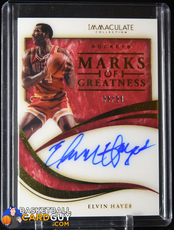 Elvin Hayes 2019-20 Immaculate Marks of Greatness Acetate Auto #80/99 autograph, basketball card, numbered