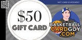 BasketballCardGuy.com Gift Cards ($25, $50, $100, $250) - Basketball Cards