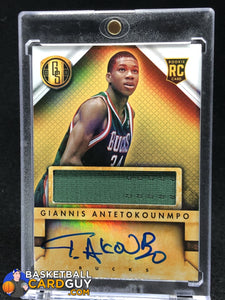 rare giannis antetokounmpo cards Giannis Antetokounmpo 2013-14 Panini Gold Standard #231 JSY AU RC