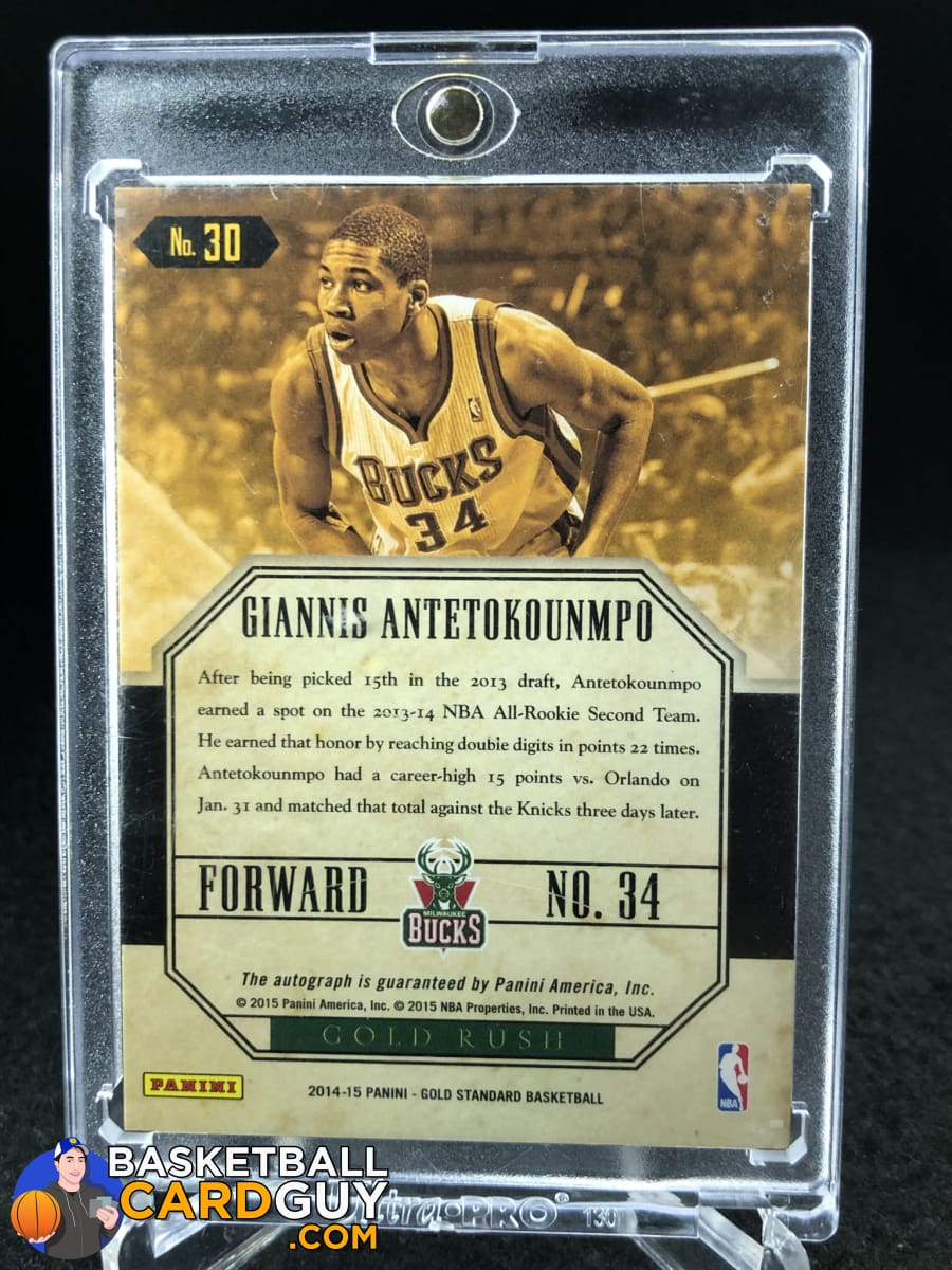Giannis Antetokounmpo 2014-15 Panini Gold Standard Gold Rush