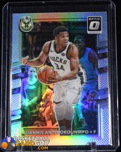 Giannis Antetokounmpo 2017-18 Donruss Optic Silver Holo #81 basketball card, prizm