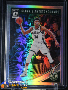 Giannis Antetokounmpo 2018-19 Donruss Optic Holo #85 basketball card, prizm
