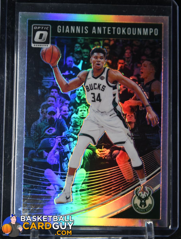 Giannis Antetokounmpo 2018-19 Donruss Optic Holo #85 basketball card, prizm
