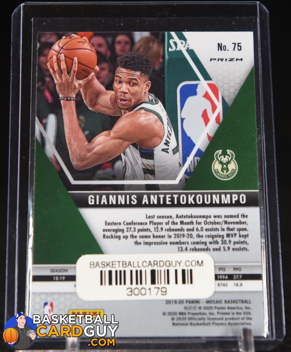 Giannis Antetokounmpo 2019-20 Panini Mosaic Mosaic Orange Reactive #75 –  Basketball Card Guy