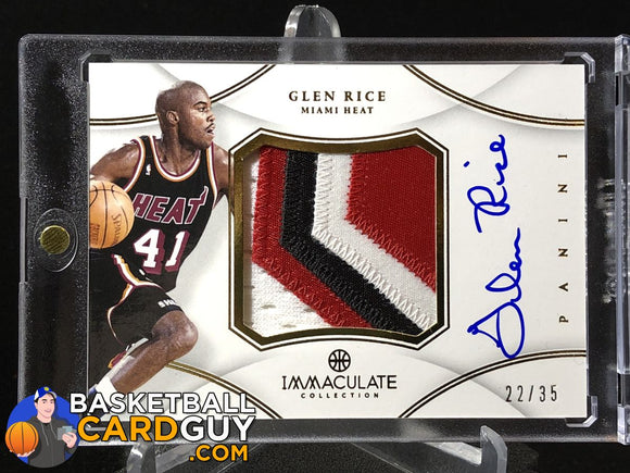 Glen Rice 2012-13 Immaculate Collection Jumbo Patch Autographs /35 - Basketball Cards