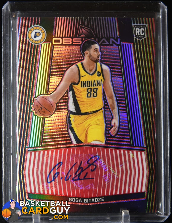 Goga Bitadze 2019-20 Panini Obsidian Rookie Autographs Electric Etch Red #/5 autograph, basketball card, numbered, rookie card