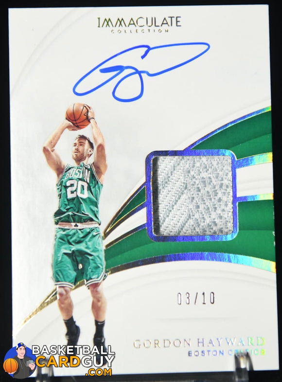 Gordon Hayward 2018-19 Immaculate Collection Sneaker Swatches Signatures Gold #/10 autograph, basketball card, numbered, patch, shoe