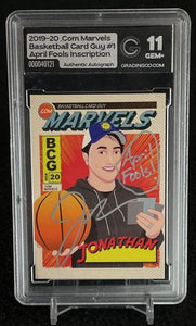 Grading Co. Gem+ 11 Basketball Card Guy Autographed Card with April Fo Grading Co. Gem+ 11 Basketball Card Guy Autographed Card with April Fo