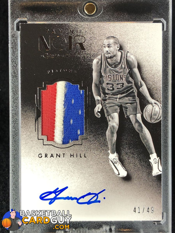 Grant Hill 2015-16 Panini Noir Autograph Materials Prime Black and White #/49 - Basketball Cards
