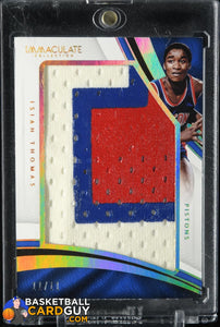 Isiah Thomas 2016-17 Immaculate Collection Jumbo Patches Jersey Numbers JERSEY NUMBER #11/11 basketball card, numbered, patch