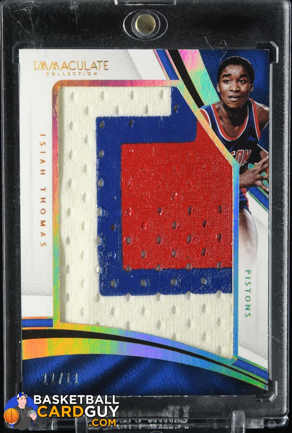 Isiah Thomas 2016-17 Immaculate Collection Jumbo Patches Jersey Numbers JERSEY NUMBER #11/11 basketball card, numbered, patch