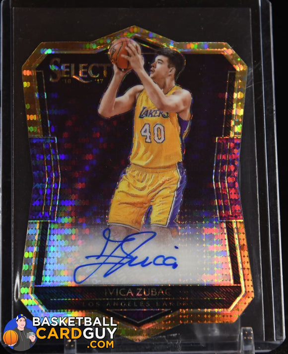 Ivica Zubac 2016-17 Select Die-Cut Rookie Autographs Pulsar #7 autograph, basketball card, numbered, rookie card