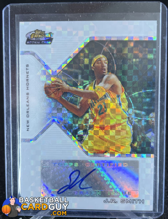 J.R. Smith 2004-05 Finest X-Fractors #169 RC AU #/129 autograph, basketball card, numbered, refractor, rookie card