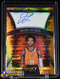 Jalen Lecque 2019-20 Select Rookie Signatures Prizms Neon Orange Pulsar #/35 autograph, basketball card, numbered, prizm, rookie card
