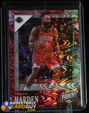 James Harden 2019 Panini Black Friday Swirlorama #7 #/50 autograph, basketball card, patch, rookie card