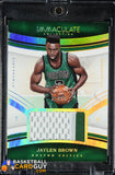 Jaylen Brown 2016-17 Immaculate Collection Remarkable Memorabilia Prime RC PATCH #10 #/15 basketball card, numbered, patch, rookie card