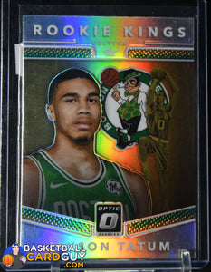 Jayson Tatum 2017-18 Donruss Optic Rookie Kings Silver Holo #3 basketball card, refractor, rookie card