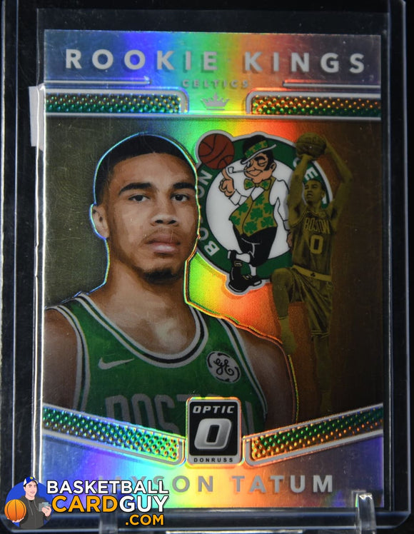 Jayson Tatum 2017-18 Donruss Optic Rookie Kings Silver Holo #3 basketball card, refractor, rookie card
