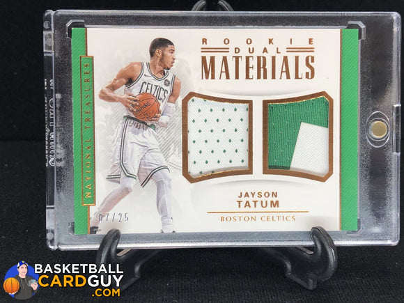 Jayson Tatum 2017-18 Panini National Treasures Rookie Dual Materials Bronze #/25 - Basketball Cards
