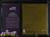 John Stockton 2007-08 Upper Deck Premier Remnants Quad Gold #/50 basketball card, jersey, numbered