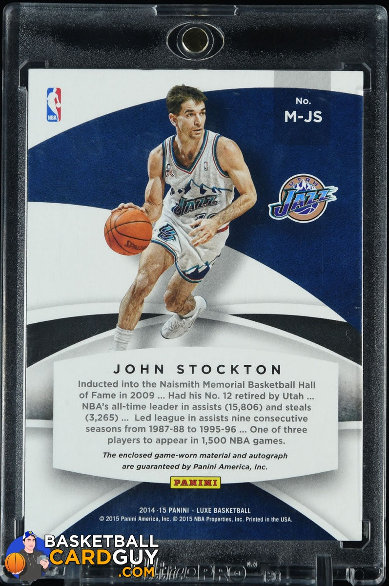 John Stockton 2014-15 Panini Luxe Memorabilia Autographs Prime 