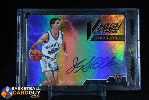 John Stockton 2017-18 Panini Vanguard High Voltage Signatures #/25 autograph, basketball card, numbered