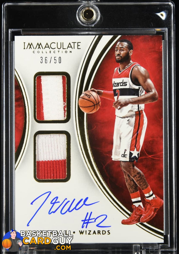 John Wall 2015-16 Immaculate Collection Dual Patch Autographs #DPAJWA #/50 basketball card, game used, numbered, patch