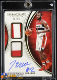 John Wall 2015-16 Immaculate Collection Dual Patch Autographs #DPAJWA #/50 basketball card, game used, numbered, patch