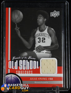 Julius Erving 2009-10 Greats of the Game Old School Swatches #OS27 basketball card, jersey