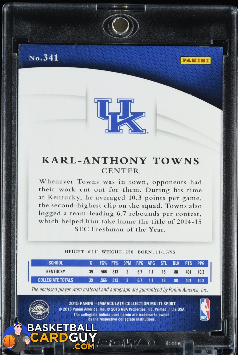 Karl-Anthony Towns 2015 Immaculate Collection Collegiate 