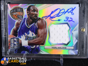 Karl Malone 2014-15 Panini Spectra Hall of Fame Autograph Materials #/35 - Basketball Cards