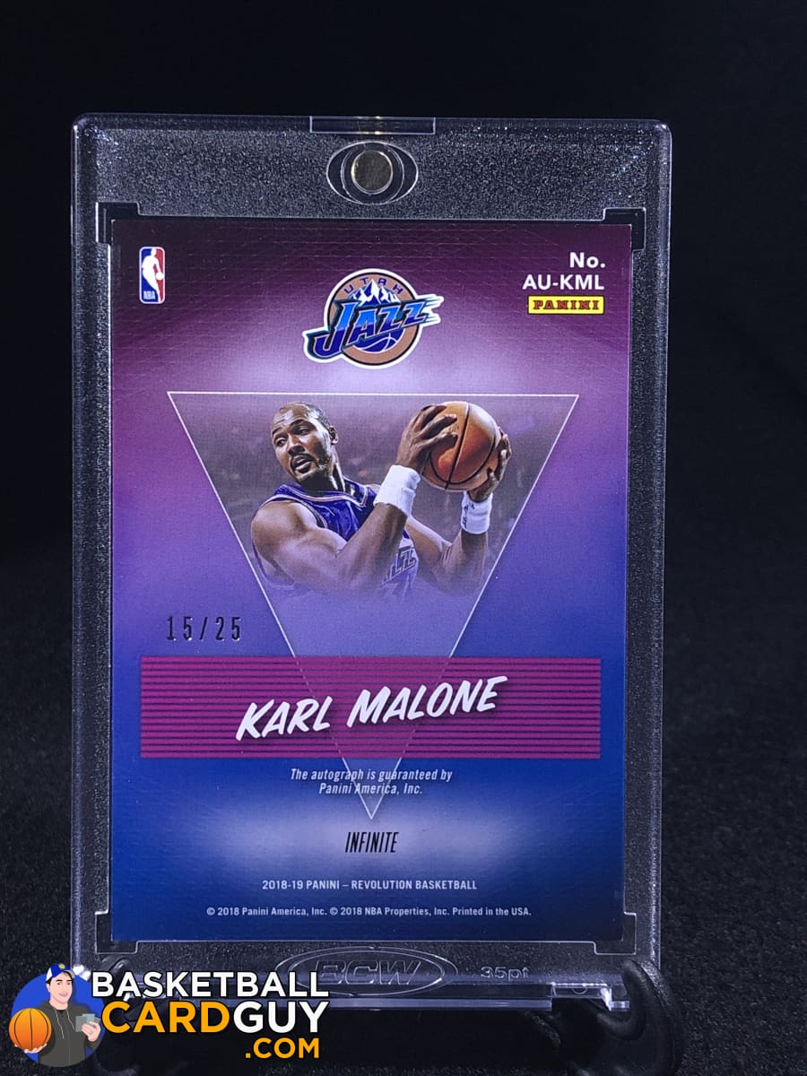 Karl Malone 2018 19 Panini Revolution Autographs Infinite 25 Basketball Card Guy