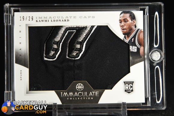 Kawhi Leonard 2012-13 Immaculate Collection Rookie Caps #/29 basketball card, numbered, player worn, rookie card