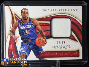Kawhi Leonard 2019-20 Immaculate Collection Special Event Memorabilia #/99 basketball card, jersey, numbered
