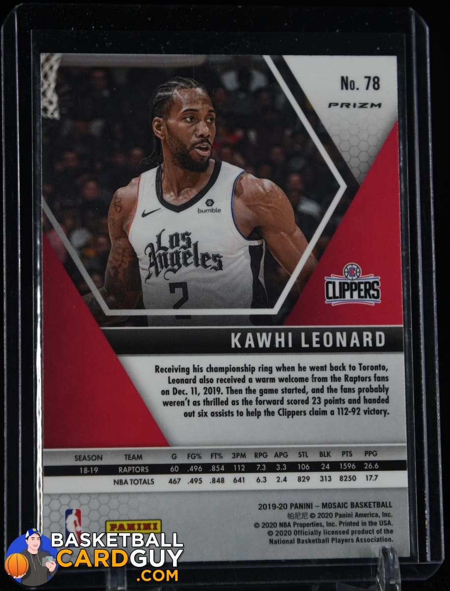 Kawhi Leonard 2019-20 Panini Mosaic Silver #78 – Basketball Card Guy