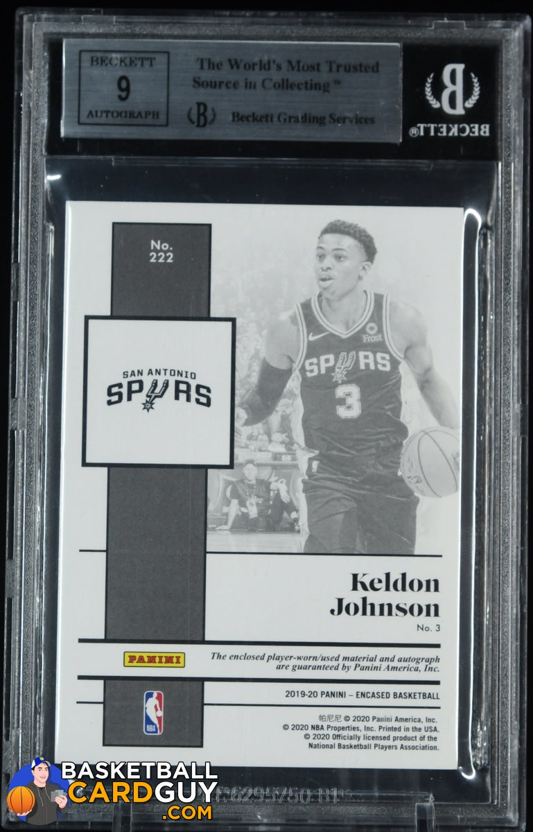 Keldon Johnson 2019-20 Panini Encased #222 JSY AU #/99