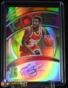Kenny Smith 2020-21 Panini Spectra Icons Autographs Gold #/10 autograph, basketball card, numbered, prizm