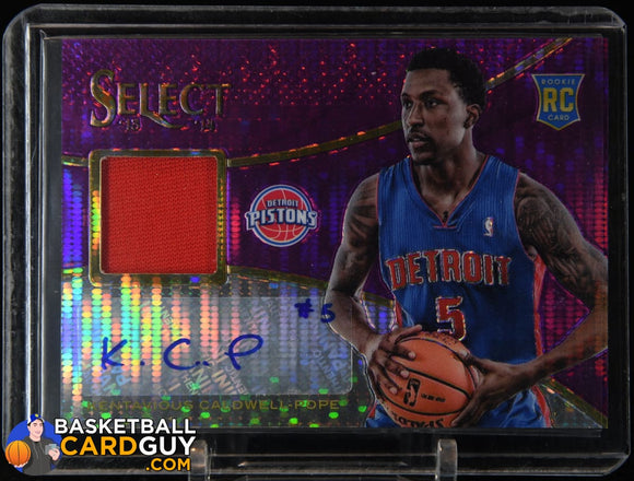 Kentavious Caldwell-Pope 2013-14 Select Rookie Jersey Autographs Purple #28 #/60 autograph, basketball card, numbered, prizm