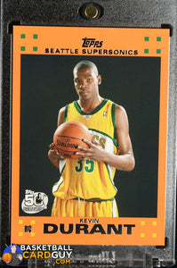 Kevin Durant 2007-08 Topps Rookie Set Orange #2 RC basketball card, numbered