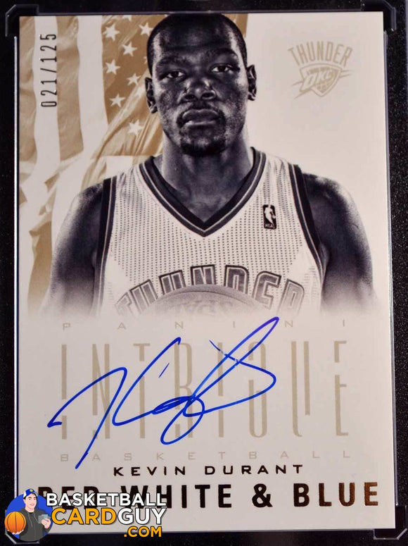 Kevin Durant 2012-13 Panini Intrigue Red White and Blue Autographs - Basketball Cards