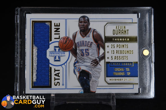 Kevin Durant 2013-14 Innovation Stat Line Jerseys Prime #/25 basketball card, numbered, patch