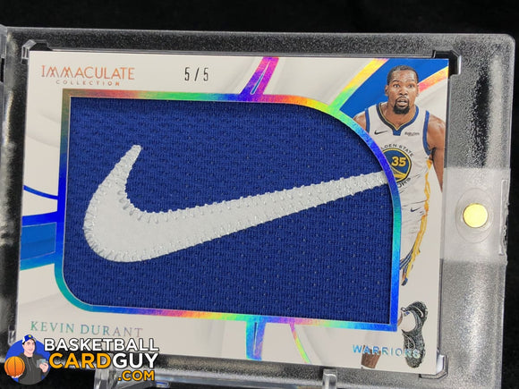 Kevin Durant 2018-19 Immaculate Collection Game Worn Nike Patch Brand Logos #/5 - Basketball Cards