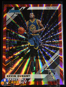 Kevin Durant 2019-20 Donruss Press Proof Red Laser #/99 basketball card, numbered