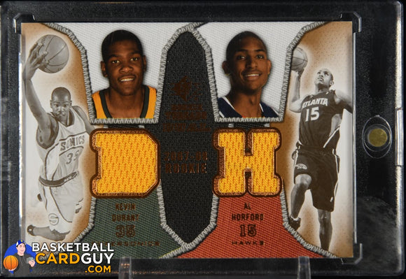 Kevin Durant/Al Horford 2007-08 SP Rookie Threads Rookie Threads Dual #DH basketball card, jersey, rookie card