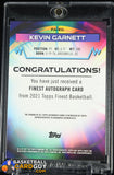Kevin Garnett 2021 Finest Autographs #FAKG autograph, basketball card