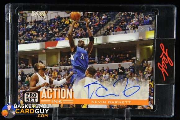 Kevin Garnett 2022 Leaf Pro Set Action Ink Orange #AI-KG1 #/7 autograph, basketball card, numbered