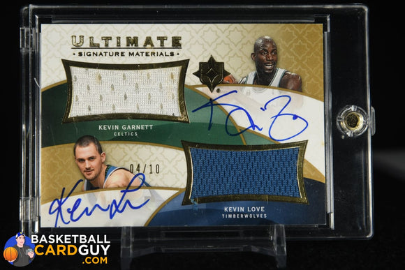 Kevin Garnett / Kevin Love 2008-09 Ultimate Collection Signature Materials Combos #UMCGL #/10 autograph, basketball card, jersey, numbered, 